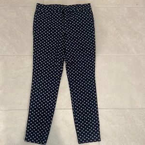Old Navy straight leg casual pants w/ diamond shaped print; Dark Blue.